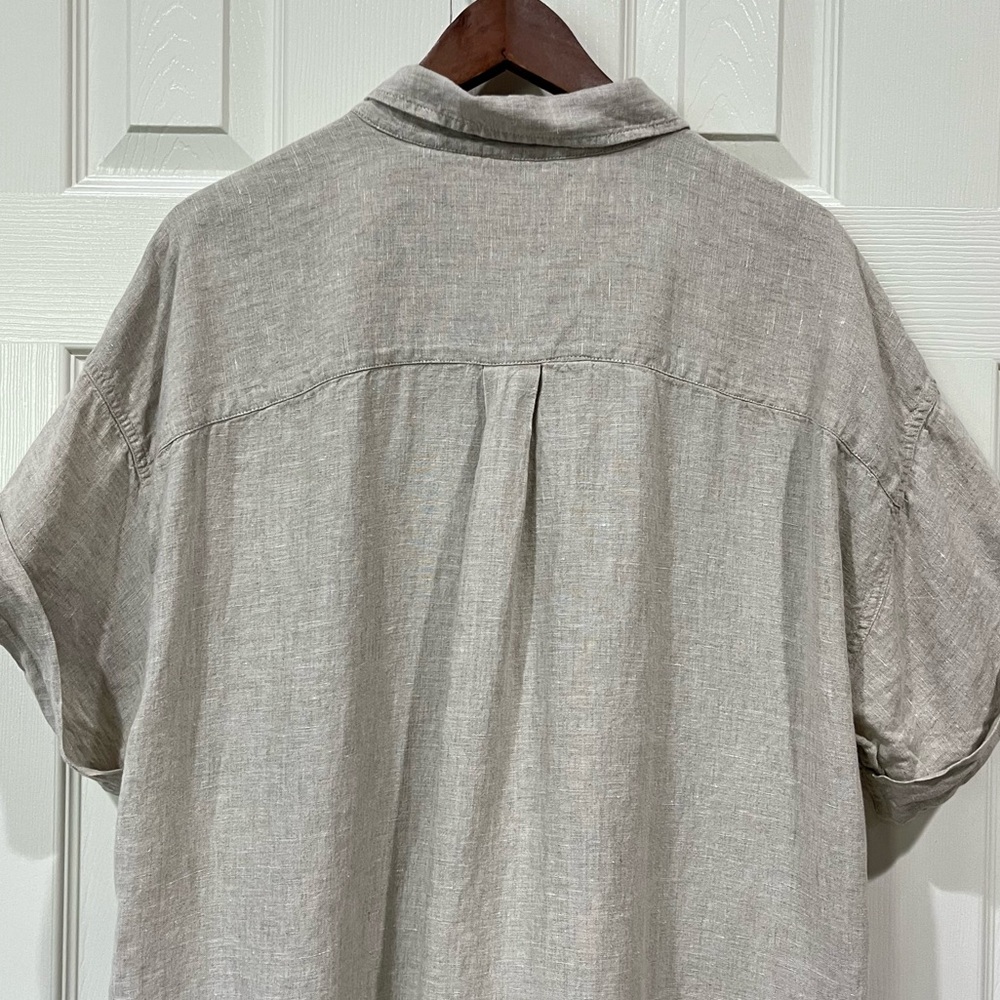 J. Crew Women's Capitaine Linen Shirtdress Beige Size XL - Picture 5 of 10